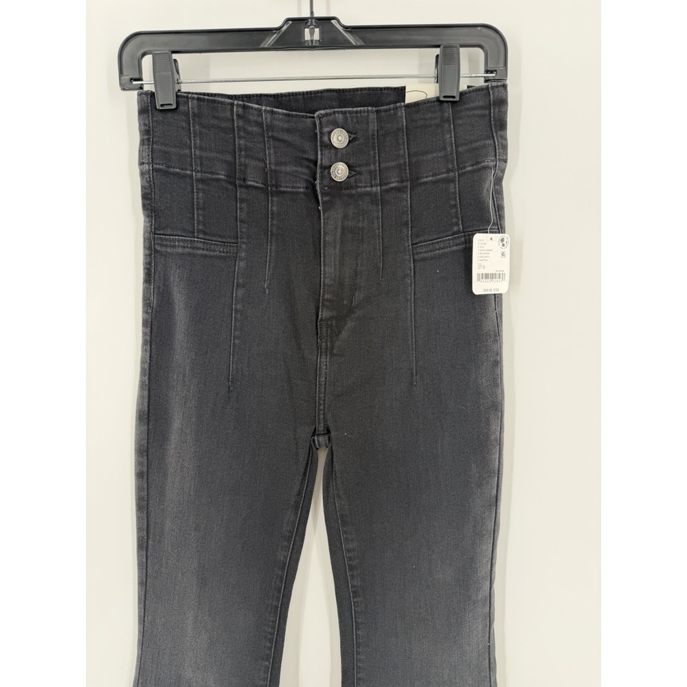 NEW We The Free People Jayde Flare High Rise Jeans Onyx Boho Western 27 - Picture 4 of 10